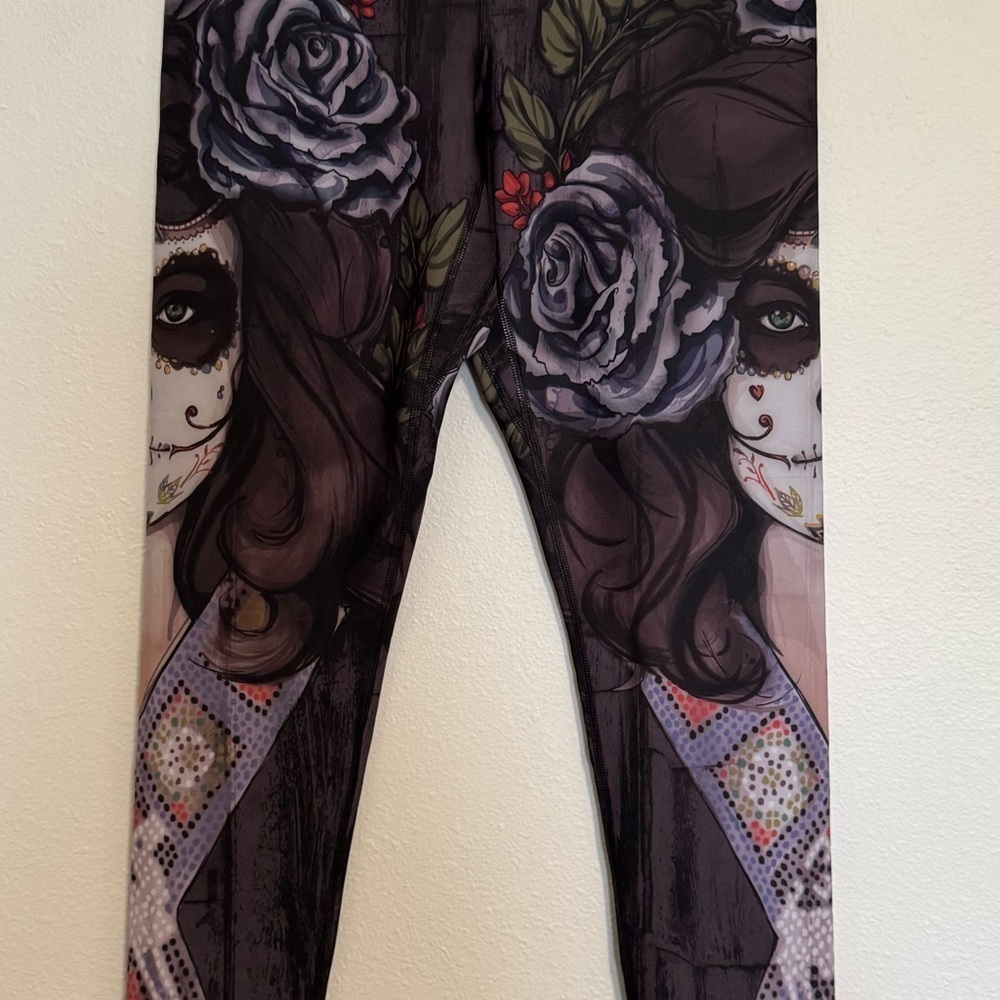 Dark Sugar Skull - Eagle Rock WERKSHOP® leggings size large - Picture 7 of 11